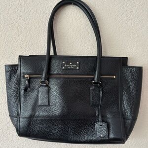 Kate Spade Bay Street Oden Black Pebbled Leather Tote